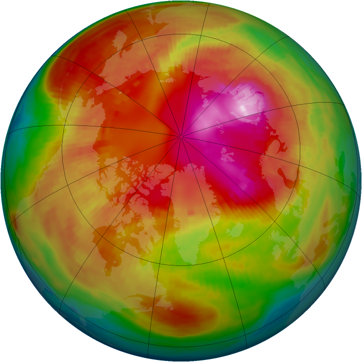 Arctic ozone map for 22 February 1987